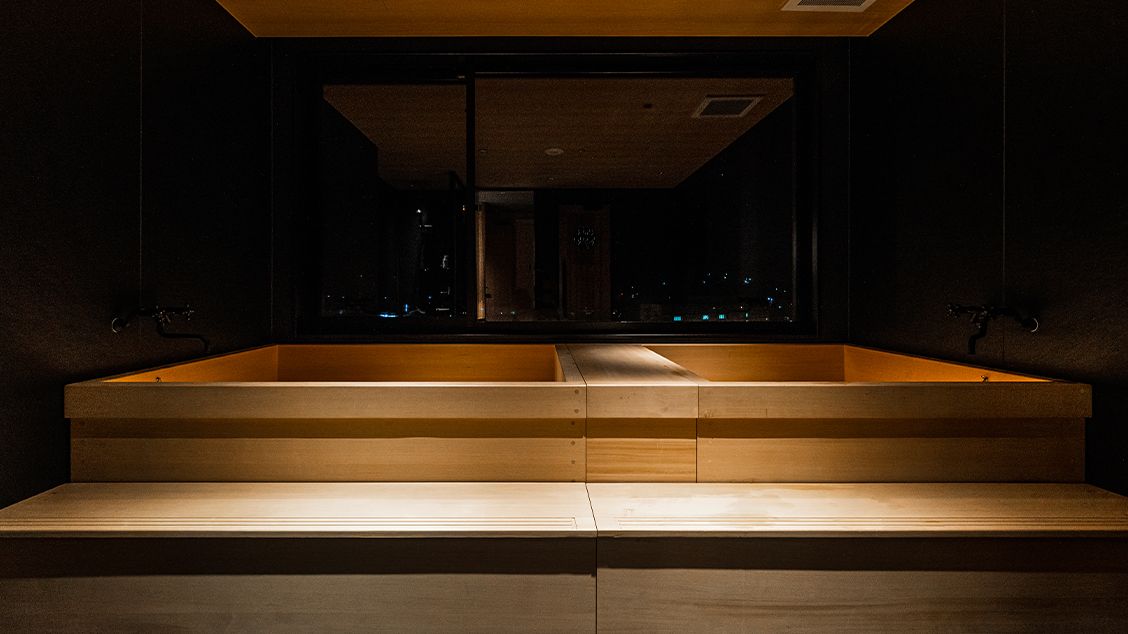 リバービュー浴室水風呂と温泉浴の2つをご用意！