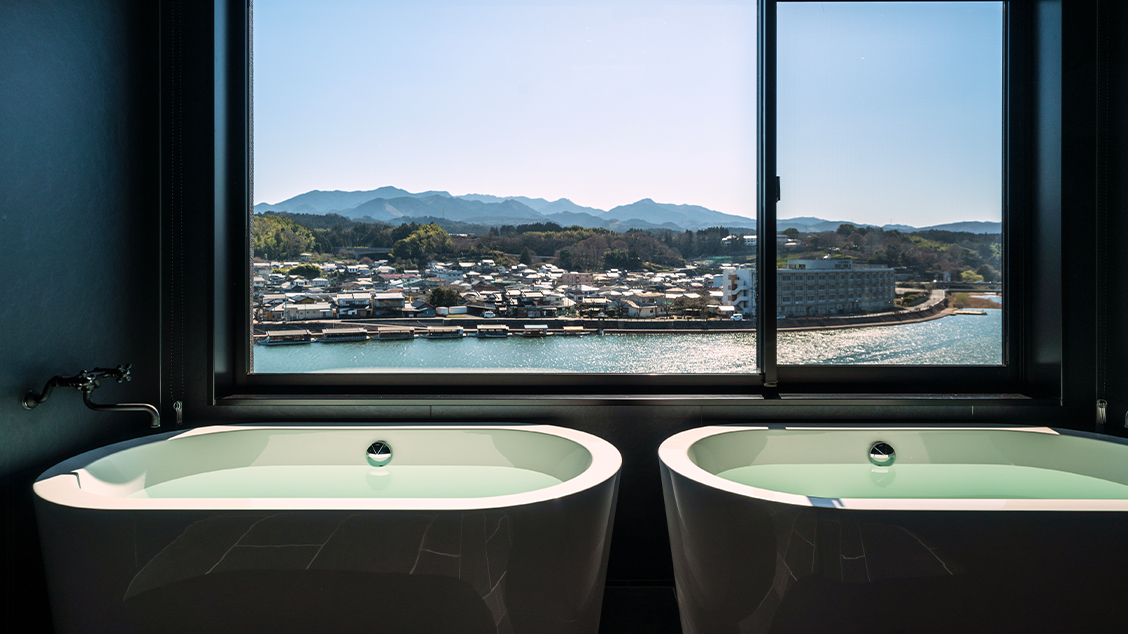 リバービュー浴室水風呂と温泉浴の2つをご用意！